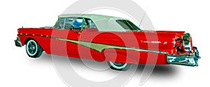 American Vintage car 1958 Ford Fairlane 500. White background