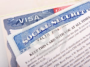 American Visa and Social Security Card photo