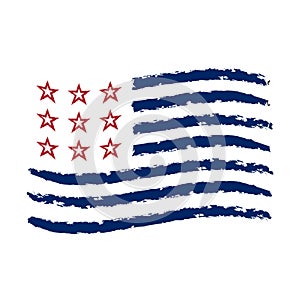 American wave flag Independence Day symbol