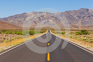 American wilderness, an empty state road, Nevada, USA