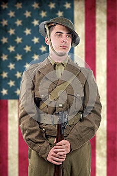 American World War 1 soldier. 1917-18.