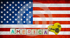 American written text  and American flag background,America flag,America love symbol ,text written America