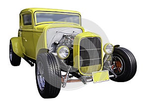 American yellow classic car