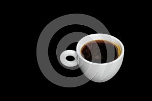 Americano coffee cup isolated on black table