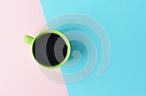 Americano in cups on the pink background