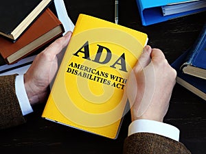 Americans with Disabilities Act ADA law on the wooden surface