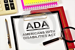 Americans with Disabilities Act. A text label in the program`s working folder.