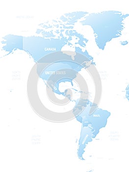 Americas detailed political map with lables