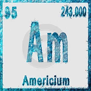 Americium Chemical Element Blue on White