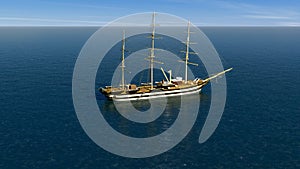 The Amerigo Vespucci is a tall ship of the Italian Navy (Marina Militare). It sailing around the world.