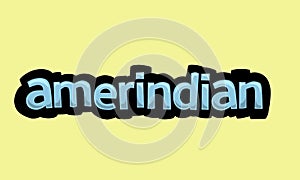 AMERINDIAN writing vector design on a yellow background photo