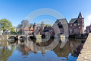 Amersfoort Medieval town wall Koppelpoort and the Eem river