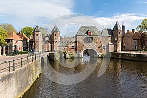 Amersfoort Medieval town wall Koppelpoort and the Eem river