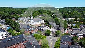 Amesbury city aerial view, Massachusetts, USA