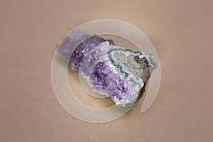 Amethyst On a beige background Charoite