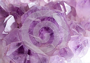 Amethyst crystal gem stone close-up