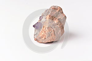 Amethyst crystal grown on another stone ,marble, granite photo