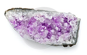 Amethyst Crystal Piece Of Purple Mineral Isolated