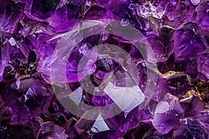 Amethyst Crystal, Purple Quartz Raw Gemstone Amethyst Druse Pattern, Generative AI Illustration photo