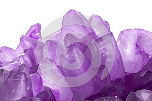 Amethyst crystal  quartz semiprecious macro raw stone