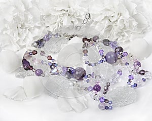 Amethyst and crystals Necklace