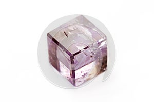 Amethyst cube isolated on a white background