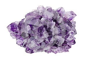 Amethyst Directly Above Over White Background