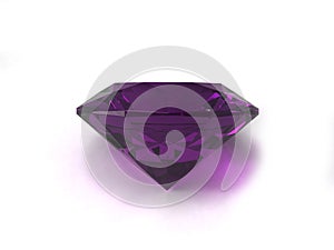 Amethyst gem. Frontal view.