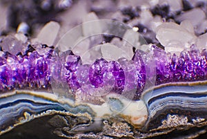 Amethyst geode with agate