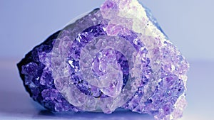 Amethyst geode crystal macro illuminated