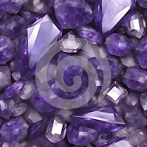 Amethyst illustration, colorful gemstone illustration. AI-Generated.