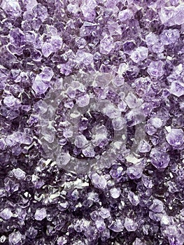 Amethyst is the most appreciated variety of quartz. Its crystals always on a base.