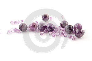 Amethyst natural crystals gem isolated on white background