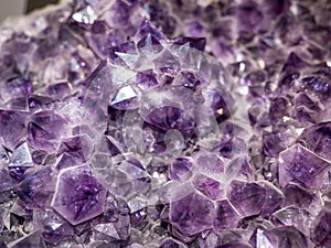 Amethyst purple Crystal Geode inside crystals.