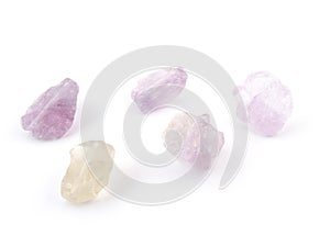 Ametrine amethyst beads in purple, violet and yellow colors