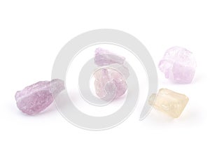 Ametrine amethyst beads in purple, violet and yellow colors