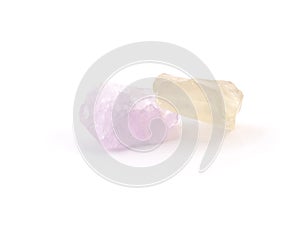 Ametrine amethyst beads in purple, violet and yellow colors