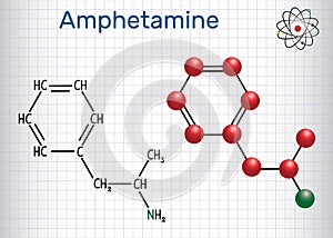 Amfetamine amphetamine, C9H13N molecule, is a potent central n photo