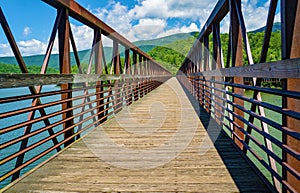 View of an Appalachian Trail Footbridge over the James River