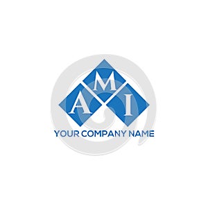 AMI letter logo design on WHITE background. AMI creative initials letter logo concept.