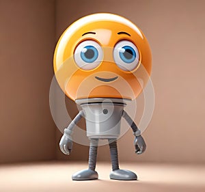 Amiable Orange Robot Character