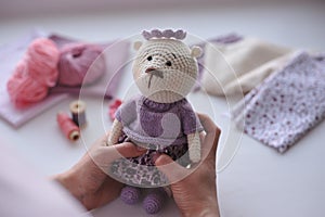 Amigurumi toy. Teddybear