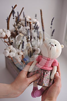 Amigurumi toy. Teddybear