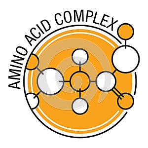 Amino acid complex circular flat icon