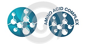 Amino acid complex circular icon photo