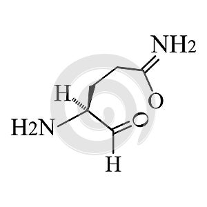 The amino acid Glutamine. Amino acid glutamine chemical molecular formula. Vector illustration on isolated background