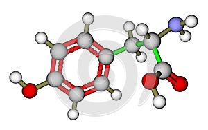 Amino acid tyrosine molecular structure