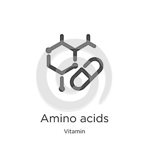 amino acids icon vector from vitamin collection. Thin line amino acids outline icon vector illustration. Outline, thin line amino photo
