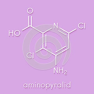 Aminopyralid herbicide molecule. Skeletal formula