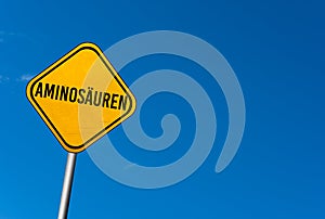 AminosÃÂ¤uren - yellow sign with blue sky